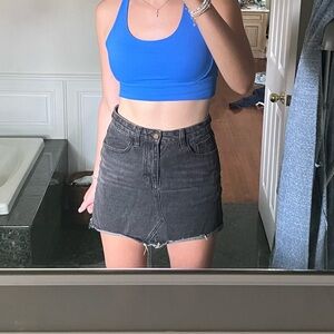 Washed Black Frayed Hem Denim Mini Skirt 🖤👖